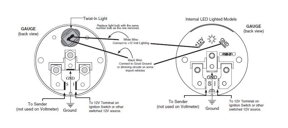 Auto Gauge Voltmeter Wiring Diagram - Wiring Diagram