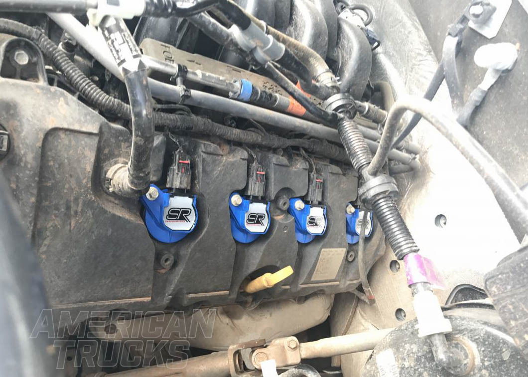 F150 Blue Fuel Injectors Installed