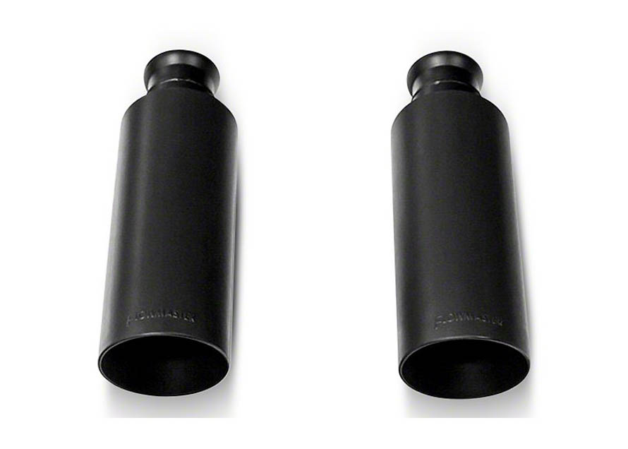 RAM 4 In. Angle Cut Round Exhaust Tips Black Ceramic Stainless